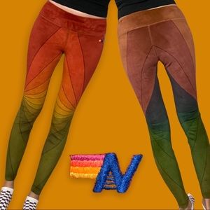 Aviator Nation Velvet Rainbow Sunburst Leggings Size S